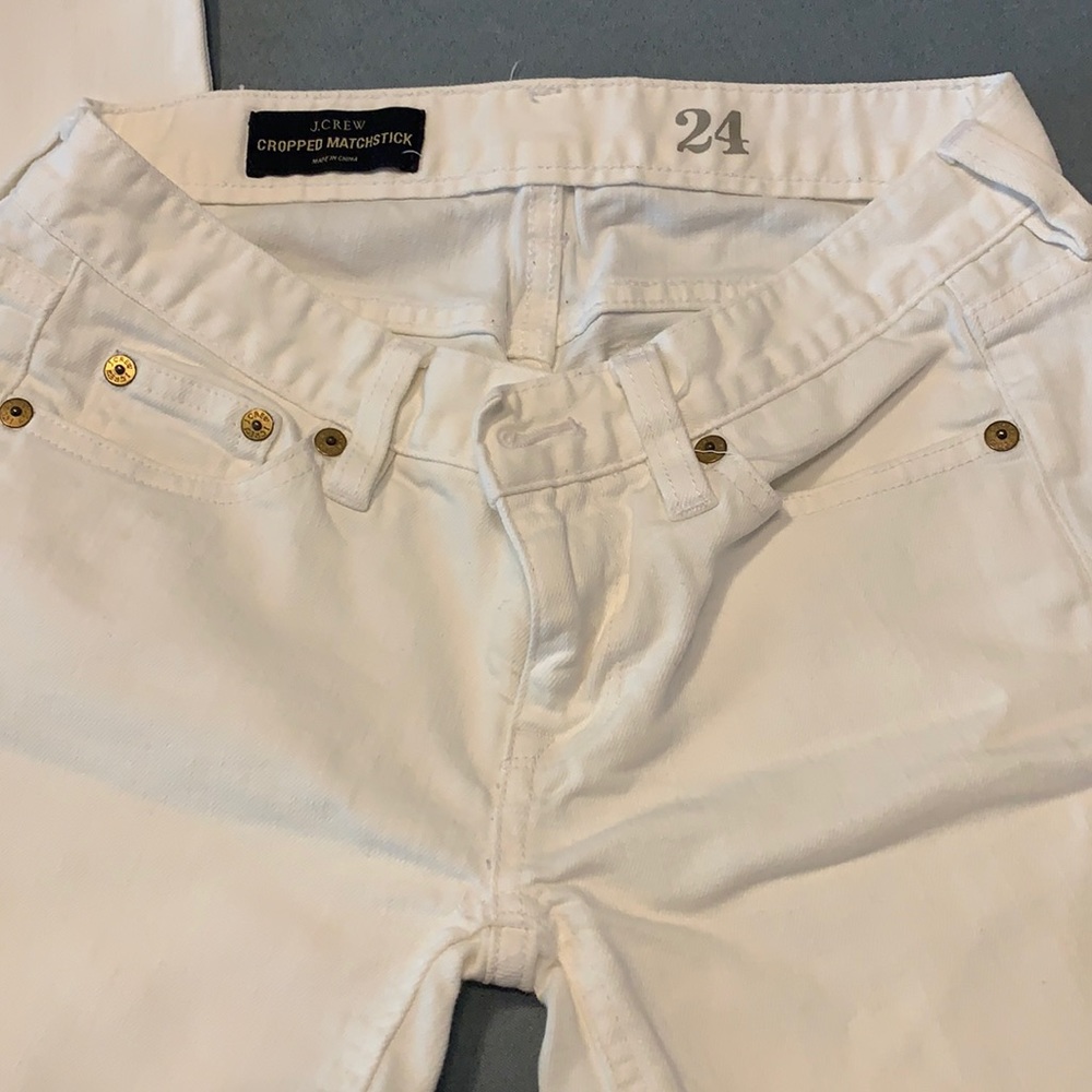 JCrew white cropped matchstick jeans